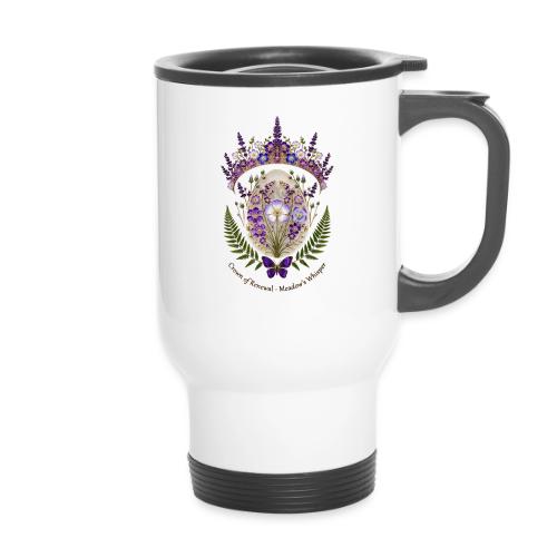 Spring Meadow Crown Tee, Cottagecore Renewal Gift - 14 oz Travel Mug with Handle