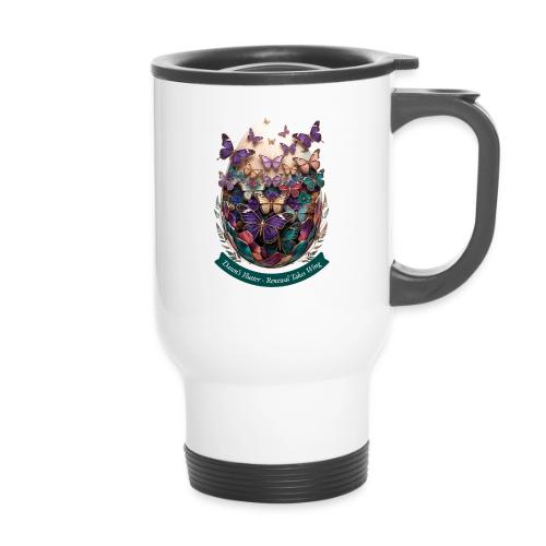 Easter Dawn's Flutter Butterfly T Shirt, Gift - 14 oz Travel Mug with Handle