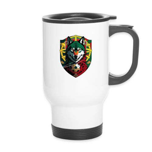 Portugal Iberian Wolf Soccer T Shirt,Football Gift - 14 oz Travel Mug with Handle