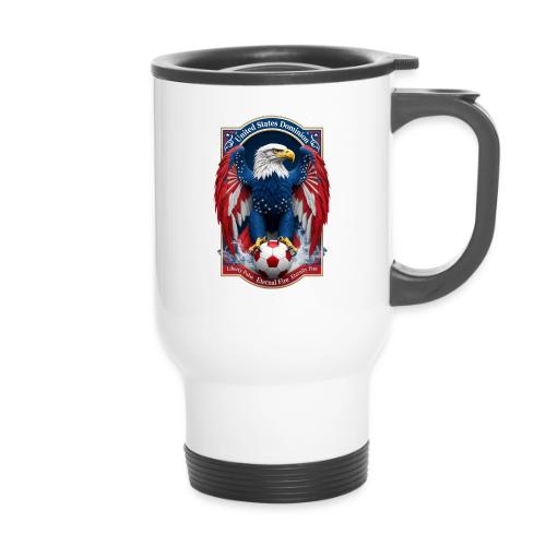 USA Eagle Emblem T Shirt, USA Soccer Pride Gift - 14 oz Travel Mug with Handle