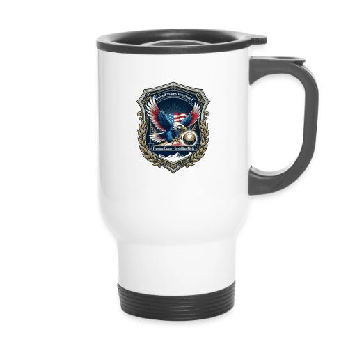 USA Eagle Vanguard T-Shirt,American Flag PrideGift - 14 oz Travel Mug with Handle