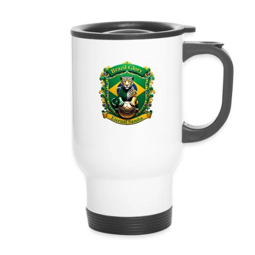 Brazil Jaguar Glory Tee, Brazilian Pride Gift - 14 oz Travel Mug with Handle