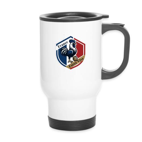 France Rooster T-Shirt, Bleu-Blanc-Rouge gift - 14 oz Travel Mug with Handle