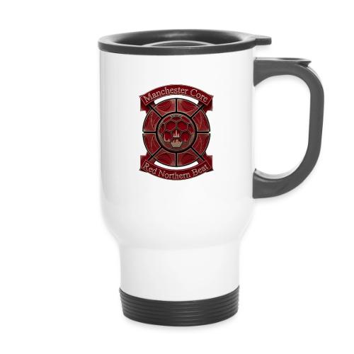 Manchester Is Red T Shirt, Soccer City Pride Gift - 14 oz Travel Mug with Handle