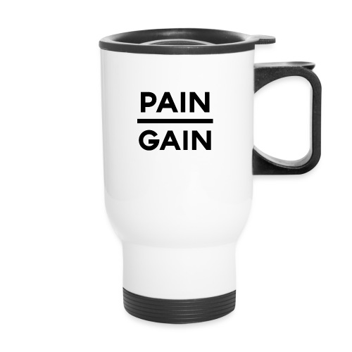 PAIN/GAIN - 14 oz Travel Mug with Handle