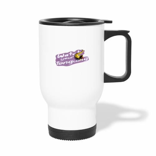 Saxophone players: Watch your tonguing!! pink - Travel Mug with Handle