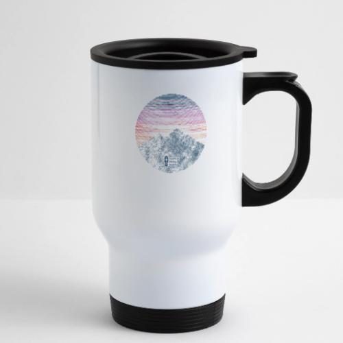 Mountain Sunset - 14 oz Travel Mug with Handle