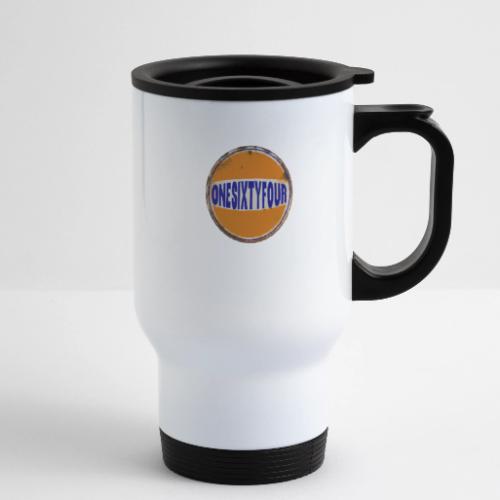 One Sixty Four --vintage auto inspired orange - 14 oz Travel Mug with Handle