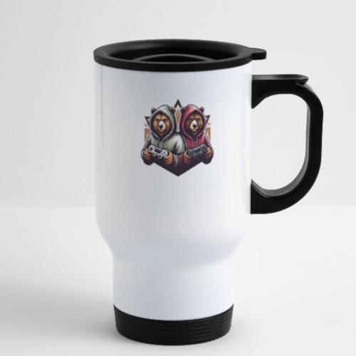 2 grizzlies gamer bears - 14 oz Travel Mug with Handle