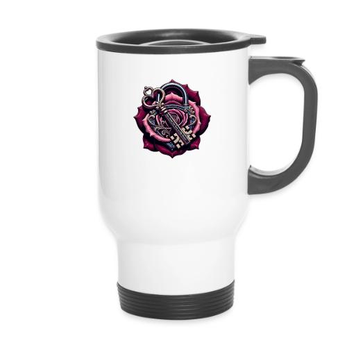 You Hold the Key to My Heart Rose Lock T-Shirt - 14 oz Travel Mug with Handle