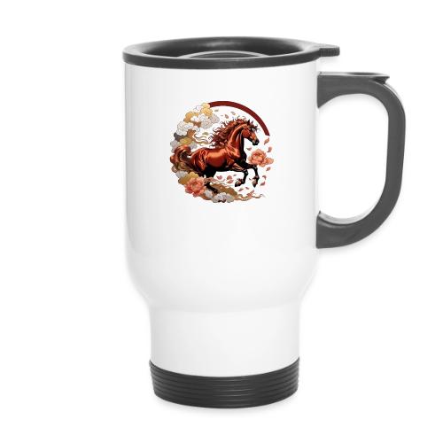 Year of the Horse T Shirt, Lunar New Year Gift - 14 oz Travel Mug with Handle