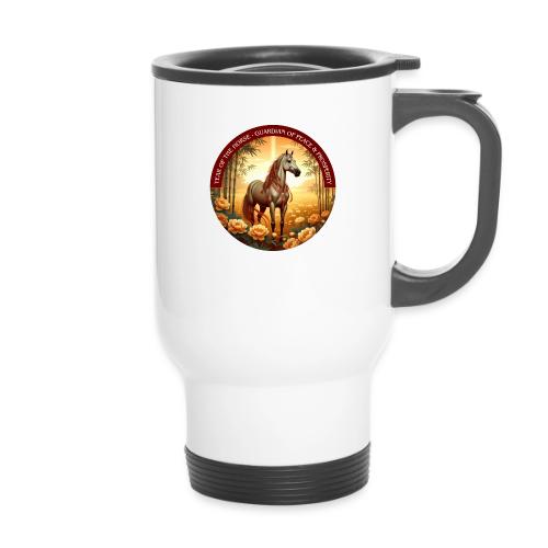 Year of the Horse Guardian T Shirt, Lunar New Year - 14 oz Travel Mug with Handle