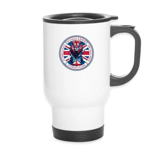 England Lion Emblem T Shirt, Flag Pride Gift - 14 oz Travel Mug with Handle