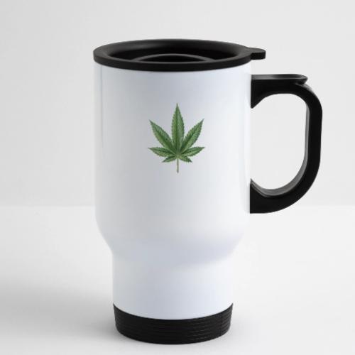 Cannabis Leaf - 14 oz Travel Mug with Handle