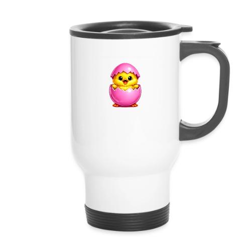 Easter Chick Pink - 14 oz Travel Mug with Handle