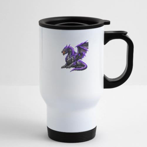 Neon Dragon at Rest - 14 oz Travel Mug with Handle