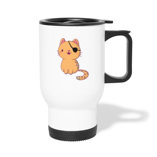 Cat with 3D glasses doing Vision Therapy! - Travel Mug with Handle