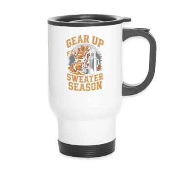 Équipez-vous pour la saison des chandails - Tasse de voyage avec anse - blanc - Devant