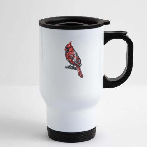 Silver Cardinal - 14 oz Travel Mug with Handle