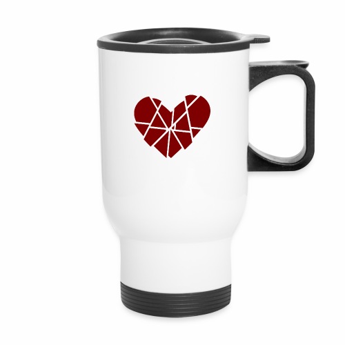 Heart Broken Shards Anti Valentine's Day - Travel Mug with Handle
