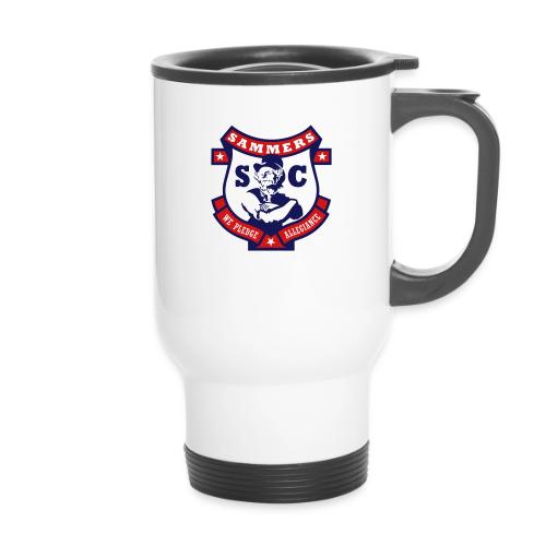Sammers Logo EPS White - 14 oz Travel Mug with Handle