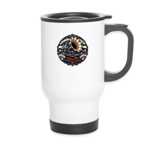 Ornate Phonograph T-Shirt - 14 oz Travel Mug with Handle