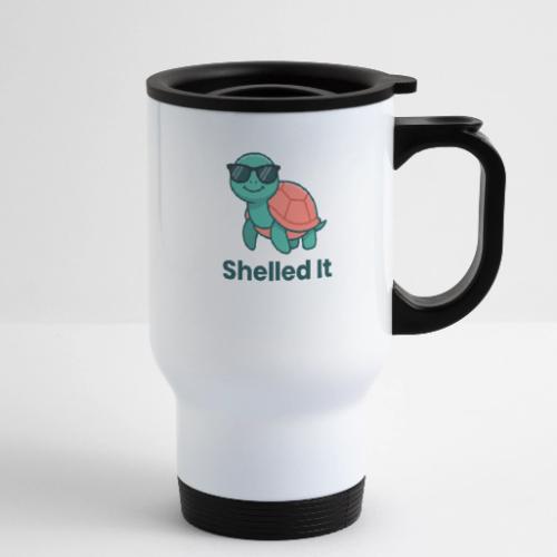 Funny Turtle Sunglasses Shelled It Cute Gift - 14 oz Travel Mug with Handle
