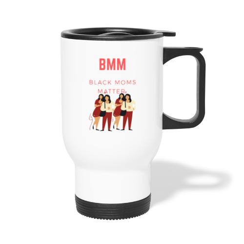 BMM wht bg - Travel Mug with Handle