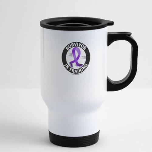 Purple Ribbon Survivor In Training - 14 oz Travel Mug with Handle
