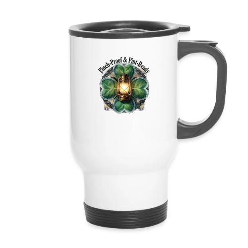 Pinch-Proof Lantern Clover T-Shirt - 14 oz Travel Mug with Handle