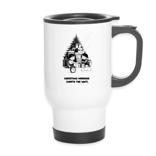 Christmas Morning T-Shirt | Minimalist Kids Gifts - 14 oz Travel Mug with Handle
