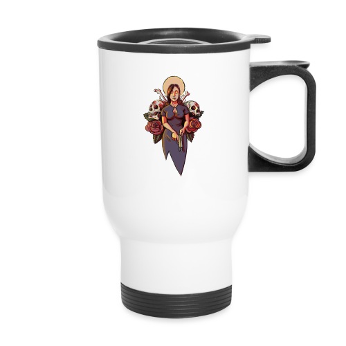 Our Lady of Cold Shoulders - 14 oz Travel Mug with Handle