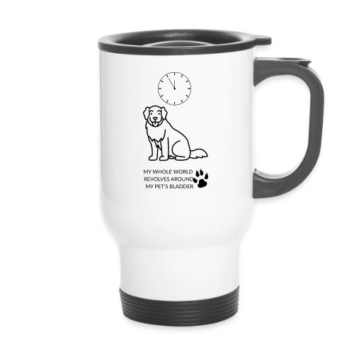 My Pet's Bladder World T-Shirt | Funny Dog/Cat Own - 14 oz Travel Mug with Handle