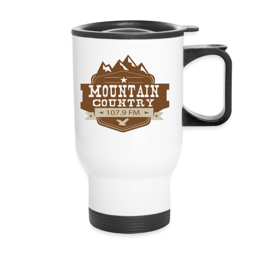 Mountain Country 107.9 - 14 oz Travel Mug with Handle