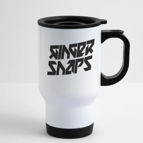 Ginger Snap5 logo (two lines black) - 14 oz Travel Mug with Handle