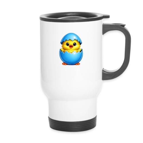 Easter Chick Blue - 14 oz Travel Mug with Handle