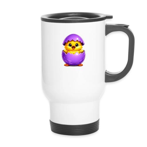 Easter Chick Purple - 14 oz Travel Mug with Handle