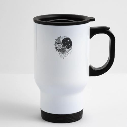 Crescent Moon Floral - 14 oz Travel Mug with Handle