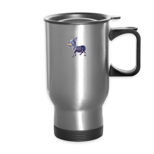 Funny Keep Smiling Donkey - Travel Mug with Handle