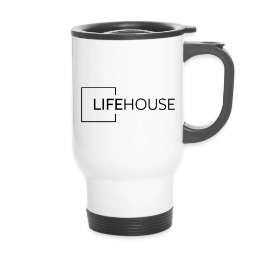 LH Logo Black - 14 oz Travel Mug with Handle
