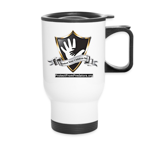 Protect Your Children Inc Shield and Website - Travel Mug with Handle