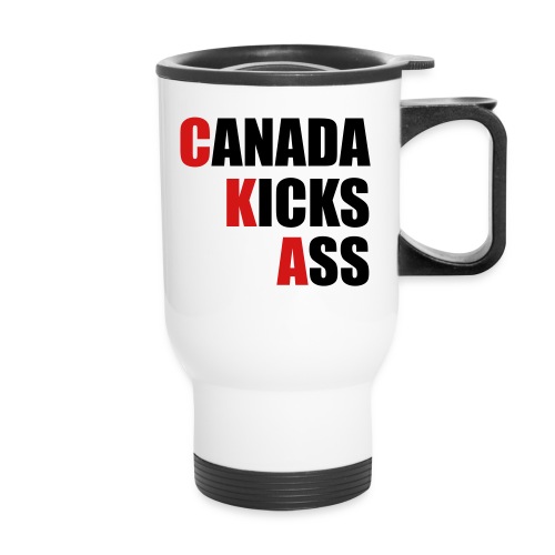 Canada Kicks Ass Vertical - Travel Mug with Handle