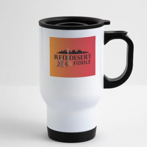 Red Desert Fiddle - Black Text Transfer Patch - 14 oz Travel Mug with Handle