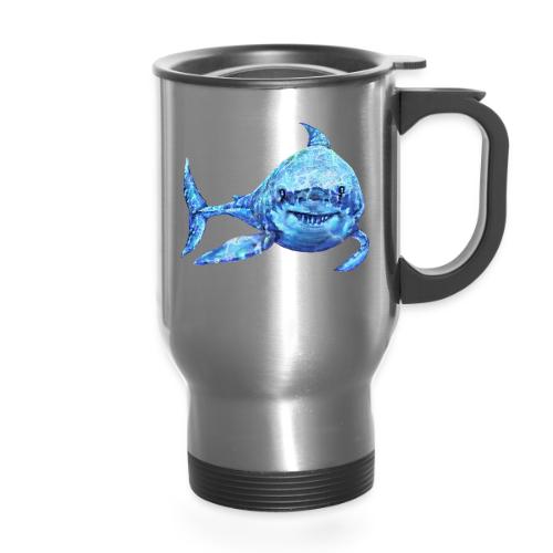 sharp shark - 14 oz Travel Mug with Handle