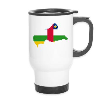central african republic - 14 oz Travel Mug with Handle - white - Front