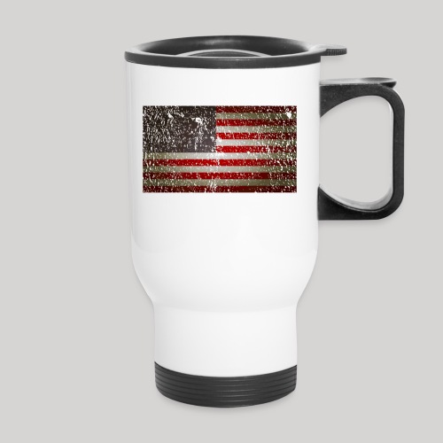 US Flag distressed - Travel Mug with Handle