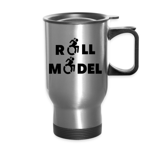 As a lady in a wheelchair i am a roll model - Travel Mug with Handle