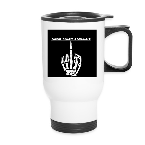 tksmiddlefingershirt - 14 oz Travel Mug with Handle