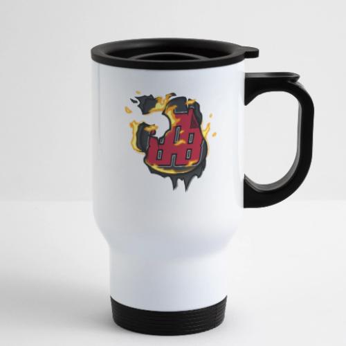 BAB Logo on FIRE! - 14 oz Travel Mug with Handle