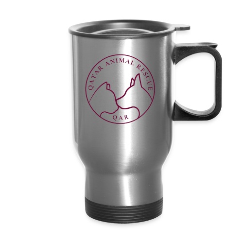 Merch with Maroon Logo - 14 oz Travel Mug with Handle